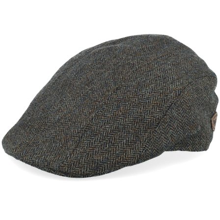 MJM Hats - Grün Flatcap Cap - Maddy 42 Wool Cashmere Green Herringbone Flat Cap @ Hatstore