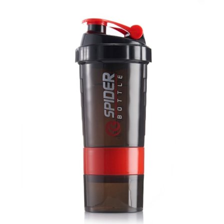 500 ml shaker-mugg, sportvattenmugg med stor kapacitet Vattenflaska i plast Blandningsmugg Kroppsbyggnadsträningsflaska (röd)