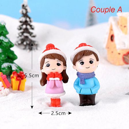 Vinterpar DIY Mini Miniatyrfigur Snowman Micro Landsca