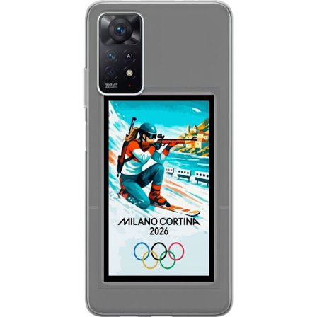 Kompatibel Mobilcover til Xiaomi Redmi Note 11 Pro 5G Retroplakat Cortina Milano 2026 med bjerge, vintersportsudøvere, italiensk trikolor, Milano-kate