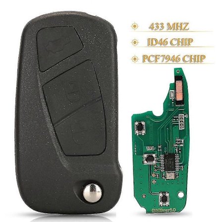 Jingyuqin 3-knaps Flip Folding Bil Fjernbetjening Nøgle 433mhz Id46 Pcf7946 Chip Til Ford Ka 2008 - 2016 Med Sip22 Blad 1838586