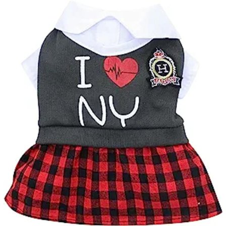 Vår-sommer Hunde-rutet-trykt kjole College-stil Hund rød rutete kjole Kjæledyrsklær for små middels store hunder Kjæledyrkleshengere for små hunder