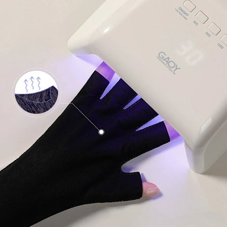 UV-skyddshandskar LED-lampa nagelskydd UV-handskar nagellack gel nageltork ljus nagelutrustning