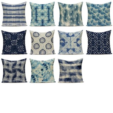 Set med 11 kuddfodral 45 x 45 cm Dekorativt örngott Bil Soffa