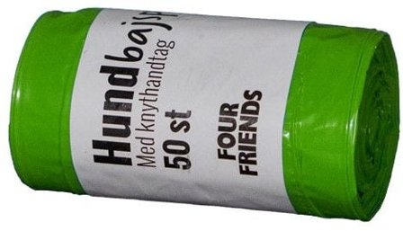 Lupus Hundepose Grønn med håndtak 50 stk