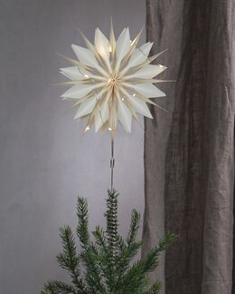 Toppstjärna Flinga inkl ljusslinga LED Vit