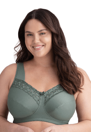 Miss Mary of Sweden Broderie Anglaise Bomulls-bh Utan Bygel Bh Dam Grön 90b