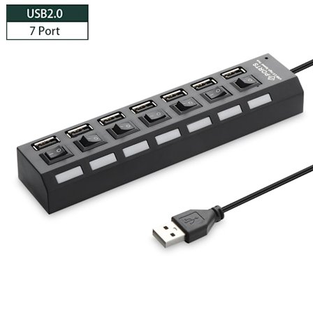 USB 3.0 Hub USB Hub 3.0 USB2.0 7PORT SVART