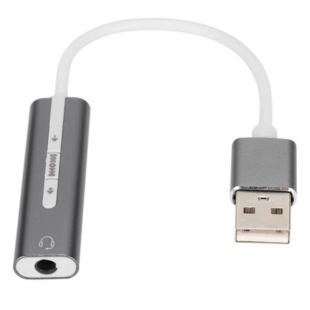 USB-lydkort i aluminiumlegering - Ekstern computerlydkort til alle computersystemer 7.1 Stereo