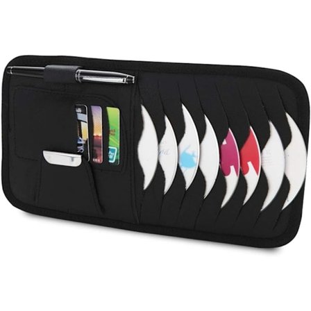 Bil Solskjerm Organizer, Allsidig Solskjerm, CD/DVD-holder Oppbevaringsveske, Solskjermfodral, CD-holder Lommebokklips