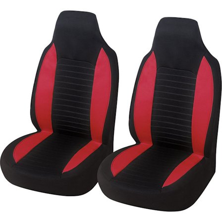 2-delt - Forsæde til bil - Universelle autodele (Sort & Rød)