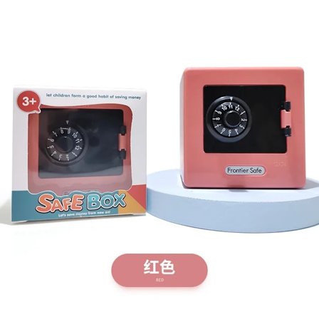 Mini Kassaskåp Piggy Insättning Bank Hushåll Sedel Lås Lösenord Pengar Låda
