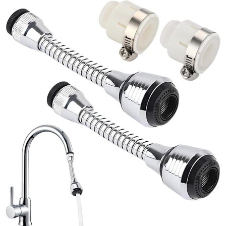 2-delt håndvaskarmatur beluftningsforlænger fleksibel armatur belufter fleksibel armaturspray 360° til armaturer og brusere (2 tilstande)