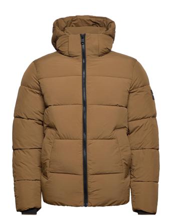 Crinkle Nylon Puffer Jacket Fodrad Jacka Brun Calvin Klein
