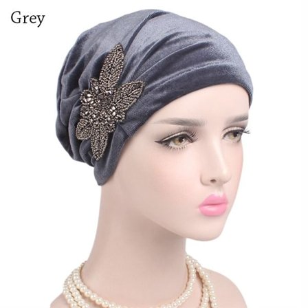 Turbaanihattu Pehmeä konepelti HARMAA