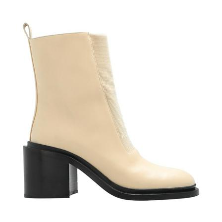 Jil Sander, Heeled ankle boots Beige, Dames, Maat:38 EU,leer