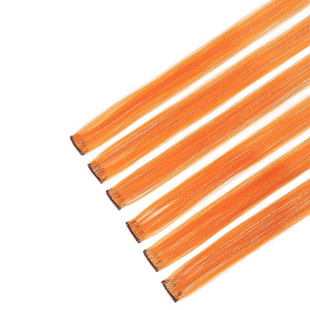 Syntetisk 6st Clip i Hot Pink Hair Extensions Mix glitter, 22 tums färgat hårförlängning, 2 i 1 Rainbow Hair