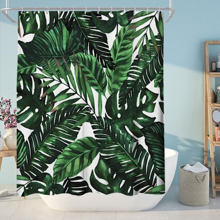 Duschdraperi i slitstark polyester med kaktuslövmönster, 12