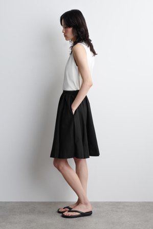 COS Women's Gonna Midi In Cotone Con Pieghe in Nero