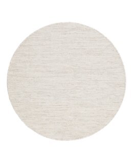 Uldtæppe ensfarvet Torsby Rund Creme