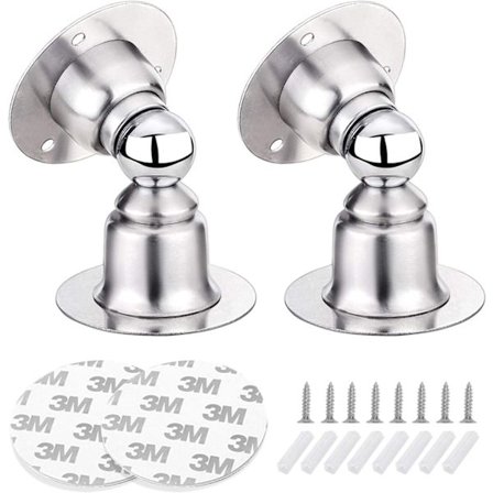 2 st magnetiska dörrstoppar, dörrstopp i rostfritt stål med 3