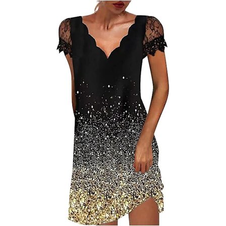 Sommerkjole for kvinner Sexy kortermet smocket kjole Myk omslagscocktail Maxikjoler