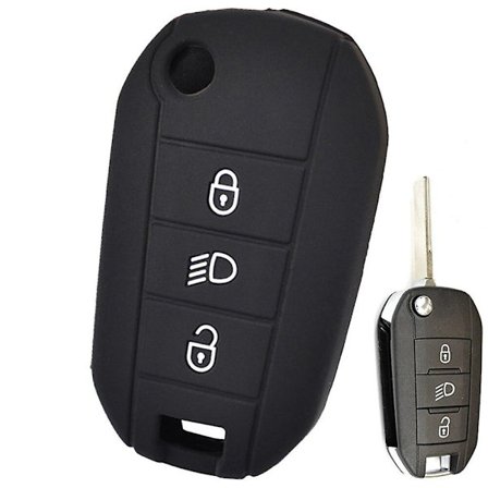 Til Peugeot 3008 208 308 508 408 2008 307 4008 Skin Holder - 3 Knap Silikone Bil Fjernbetjening Nøgle Fob Shell Cover Case