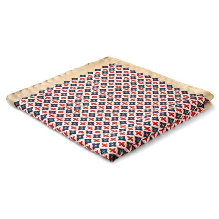 Virtuo | Blue and Red Silk Pocket Square for Men