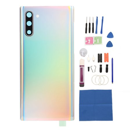Taka lasikansi, hyvä suorituskyky, 1 kynä, 5 vaihtokärkeä, korjaustyökalut, takalasi Galaxy Note 10:lle