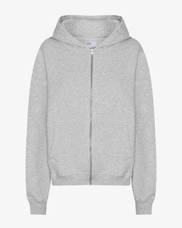 Organic Oversized Zip Hood - Snow Melange - Female - XS