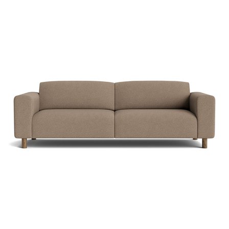 Toledo 3-Sitzer-Sofa in Loop Dunkelbeige, minimalistisches Design, stilvolles Wohnzimmer-Sofa, 237cm Breite, 56cm Sitztiefe, Nozag-Federn.