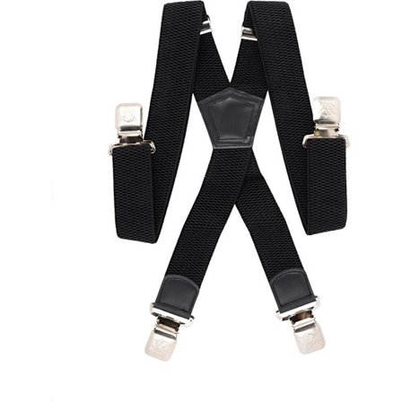 Sorte seler med fire stærke, brede stålclips, der ikke går løs, sæt med 4 stykker sort