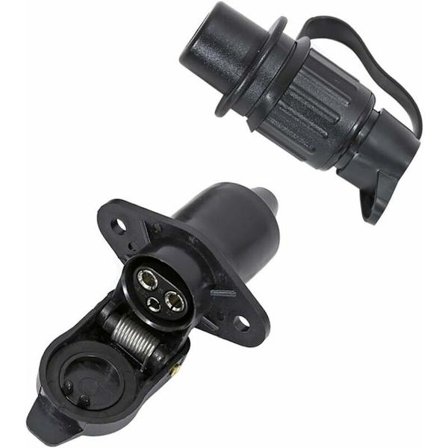 3-pin tilhengerkontakt og tilhengerstikk, vanntett 12V tilhengerkontakt,