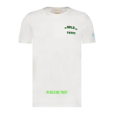 In Gold We Trust, T-shirt Wit, Heren, Maat:XS