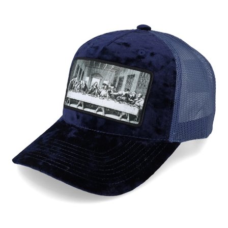 Public Domain - Blå trucker Caps - Last Supper Navy/Navy Velvet Trucker @ Hatstore