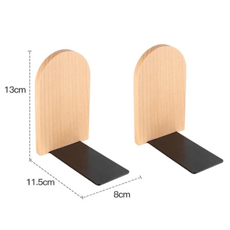 2 st Bokstöd i Massivt Trä Tjocknade Bokhyllor Bokstöd i Massivt Trä