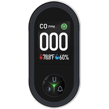 3-i-1 Gas CO Temperatur- och Fuktighetssensor Gasläckagedetektor HD-Display Hörbart Visuellt Alarm Plug-In Portabel 105X55x52 Mm För Hemkök (e)