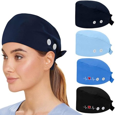 Dww-4 stk. HATT - Kirurgisk hette for langt hår - Bomull (Autoklave) - Komfort