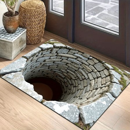 1 st Halkfri dörrmatta med grottdesign, maskintvättbar, för hög trafik