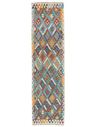 85X298 Alfombra Oriental Kilim Afghan Old Style De Pasillo Gris Oscuro/Marrón (Lana, Afganistán)