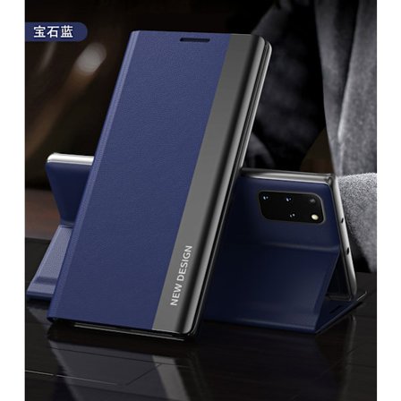 Fodral för Samsung S21FE 5 Safirblå Magnetiskt fäste läder flip