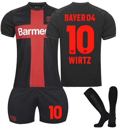 23-24 Bayer 04 Leverkusen børnefodboldtrøjesæt nr. 10 Wirtz 1 1