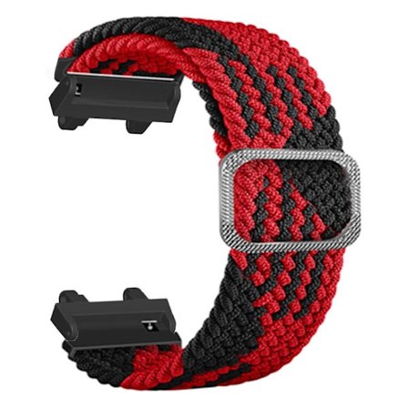 Amazfit T-Rex 2 flätat klockarmband i nylon - Svart / Röd