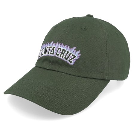 Santa Cruz - Verde unconstructed Cappellino - Burnt Collegiate Cap Dark Moss Dad Cap @ Hatstore