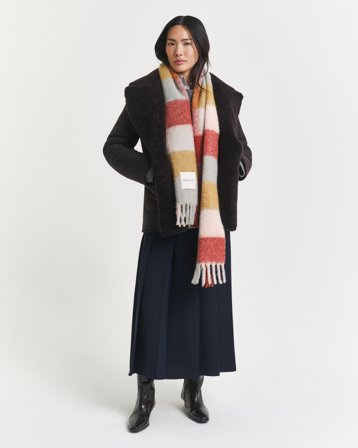 GANT Damen Karierter Schal aus Alpaka-Woll-Gemisch (ONE SIZE) Mehrfarbig