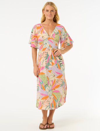 Rip Curl Cala Vadella Midi Dress - Multi/patterned - S