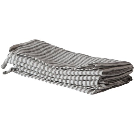 Tell me more Pellavakeittiöpyyhe 50 x 70 cm, harmaa/valkoinen