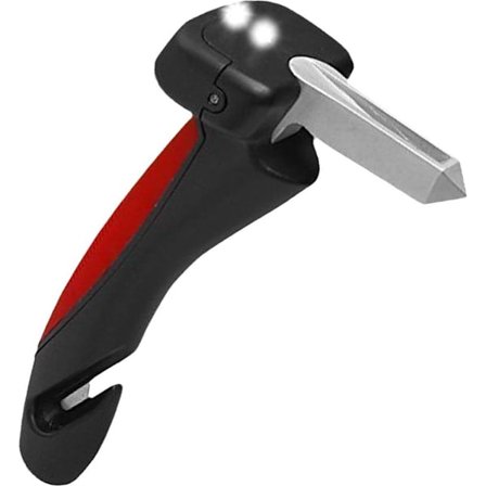 1-pakning - Hjelp til å komme inn og ut av bilen - 4-i-1 bilhåndtak for eldre (rød)