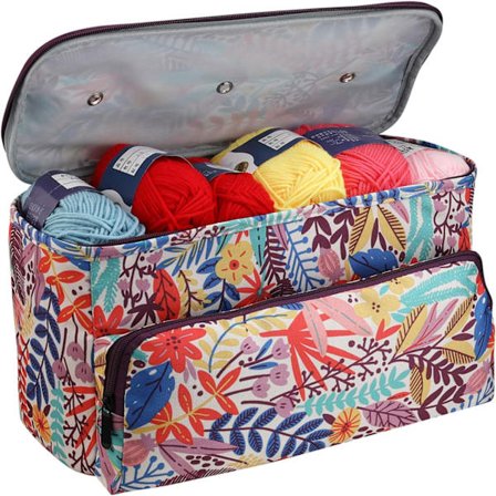 Stickpåse, Projektbag för virkning och stickning, Tote Bag för