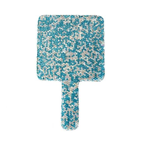 Glitterende Rhinestones Håndspeil med Håndtak Håndholdt Sminkespeil Sminkespeil Bærbart Kosmetisk Speil Enkelt å Bruke